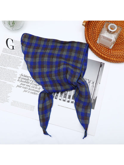 Scarvii - Retro Plaid Lightweight Triangle Bandana