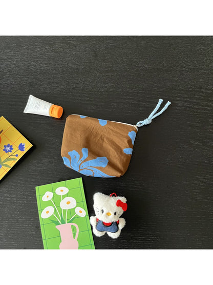 Cosbai mini pouch bag with check and floral print in lighting