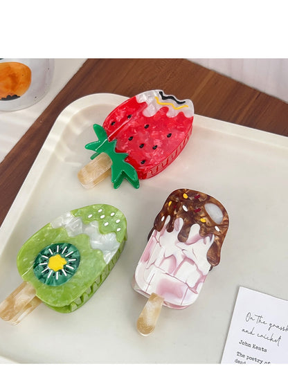 Clio - Ice Cream-shaped Fruit-themed Cartoon Hair Clip