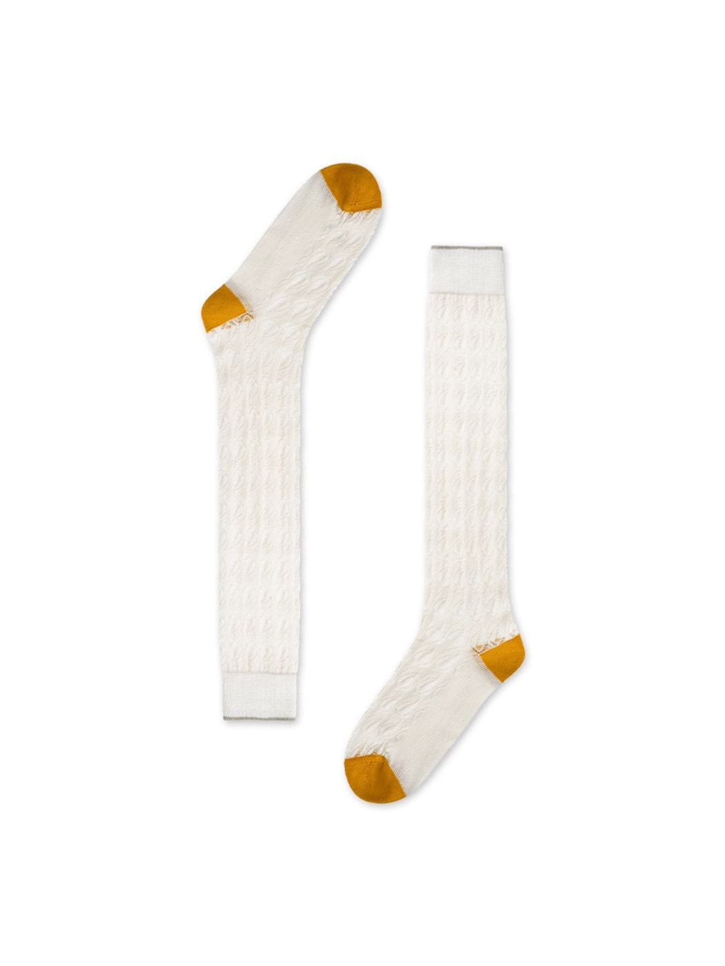 Rufia - Openwork Colorblock Knee-high Socks