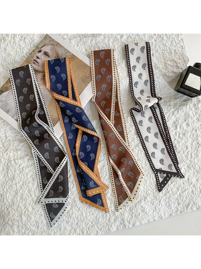Scarvii - French Elegant Vintage Paisley Slim Scarf
