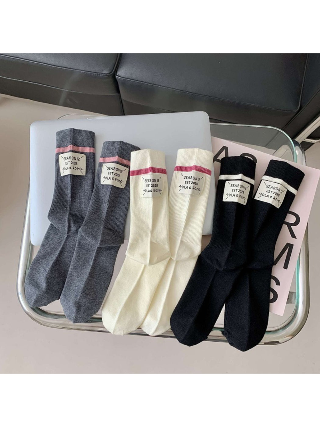 Rufia - Modern Stripe Cuff Crew Socks product image 1