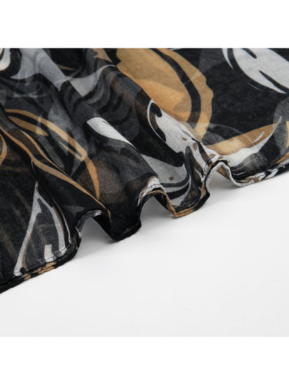 Scarvii – Spring Leaf Print Lightweight Scarf