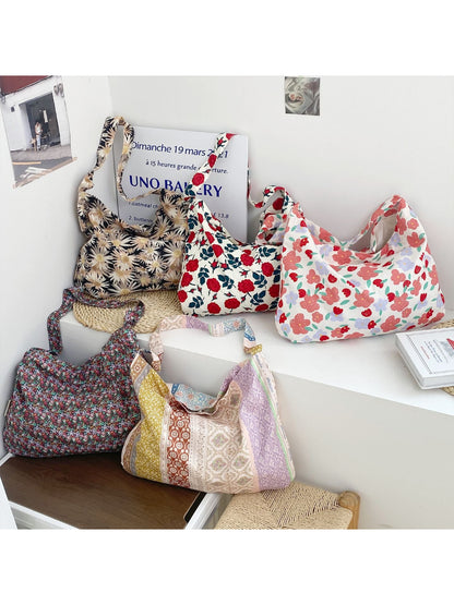 Cosbai soft floral shoulder bag in pastel colors with strap