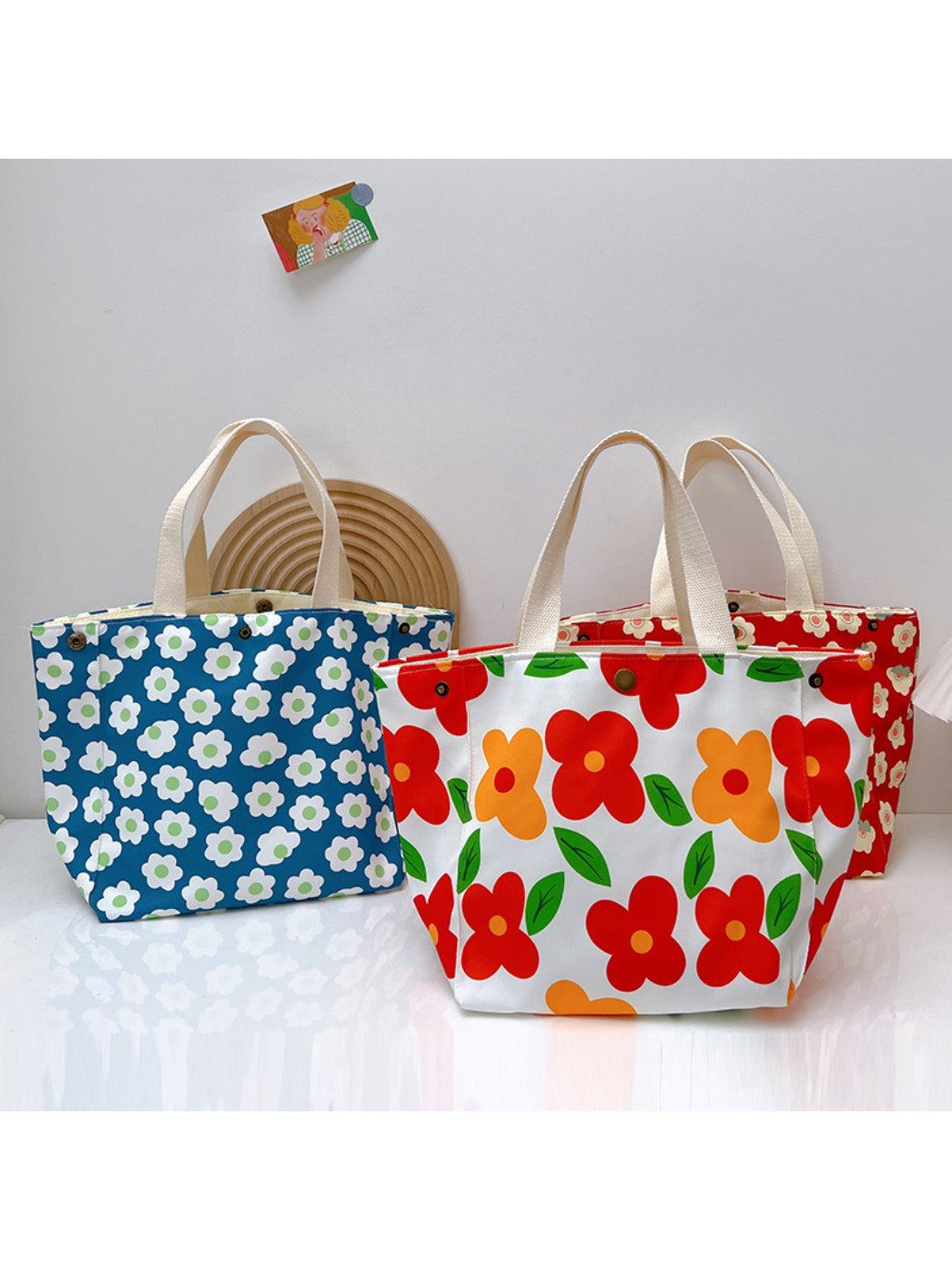 Cosbai Floral Lunch Tote Bag – Everyday Carry for Work & School