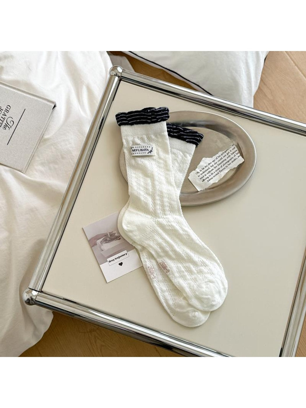 Rufia - Classic Patterns Minimalist Style Crew Socks