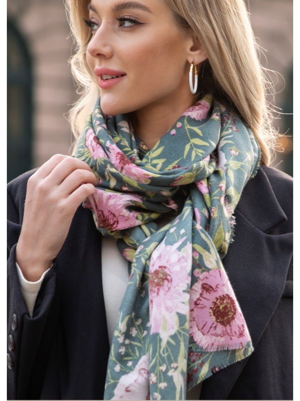Scarvii - Winter Floral Print Scarf & Shawl