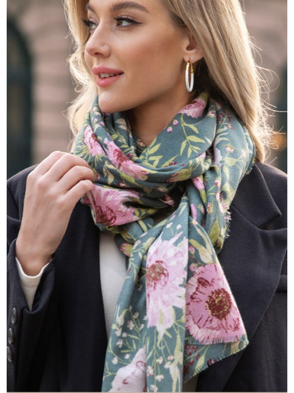 Scarvii - Winter Floral Print Scarf & Shawl