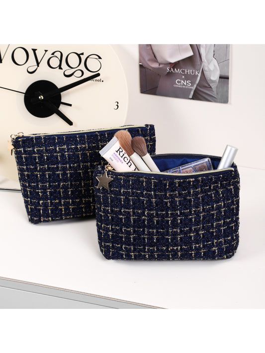 Cosbai - Textured Tweed Travel Pouch