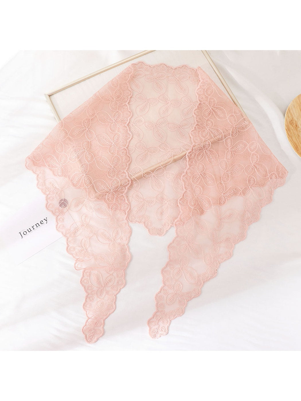 Scarvii - Embroidered Floral Lace Triangle Bandana