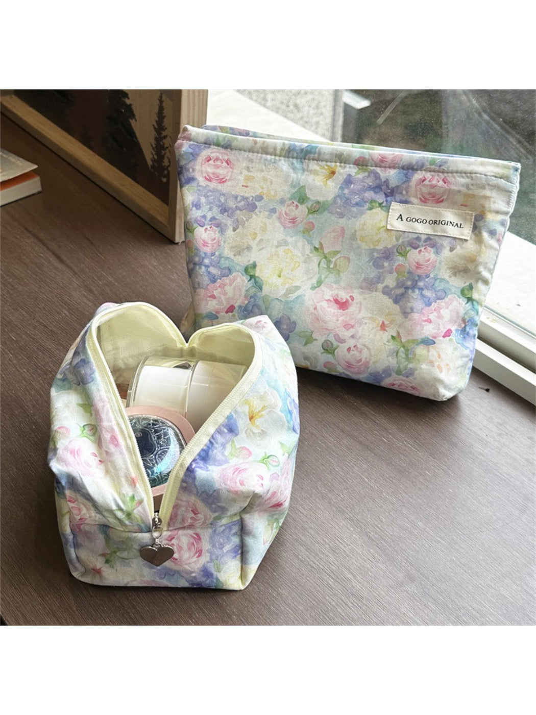 Cosbai Watercolor Floral Cosmetic Bag product image