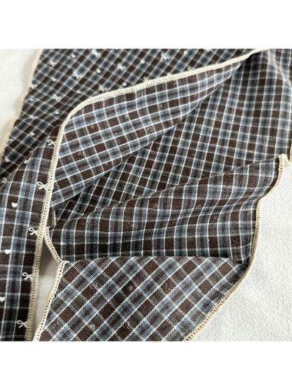 Scarvii - Floral Plaid Pattern Triangle Scarf