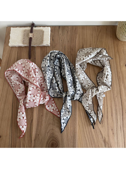 Scarvii - Decorative Floral Triangle Bandana Scarf