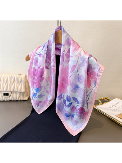 Scarvii - Spring Floral Print Square Scarf