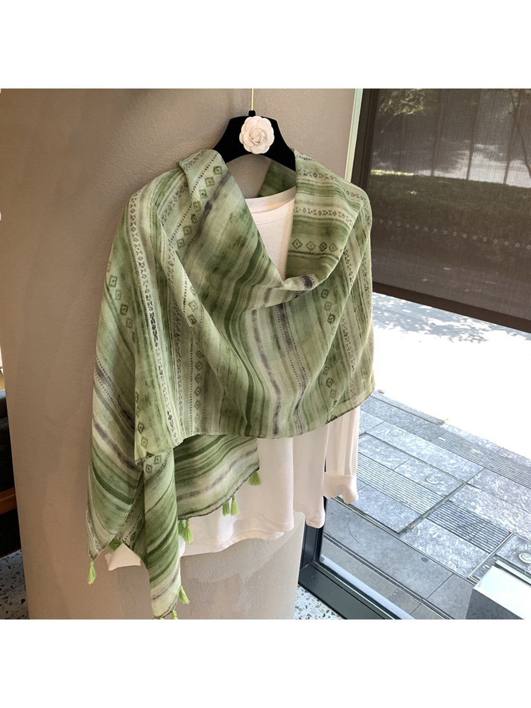 Scarvii - Bohemian Striped Tassel Shawl Scarf