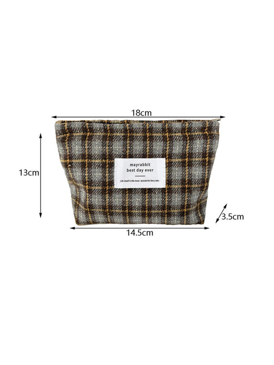 Cosbai – Vintage Plaid Toiletry & Cosmetic Bag