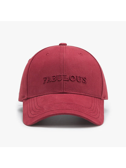 Haila - Adjustable Letter Detail Baseball Cap Hat