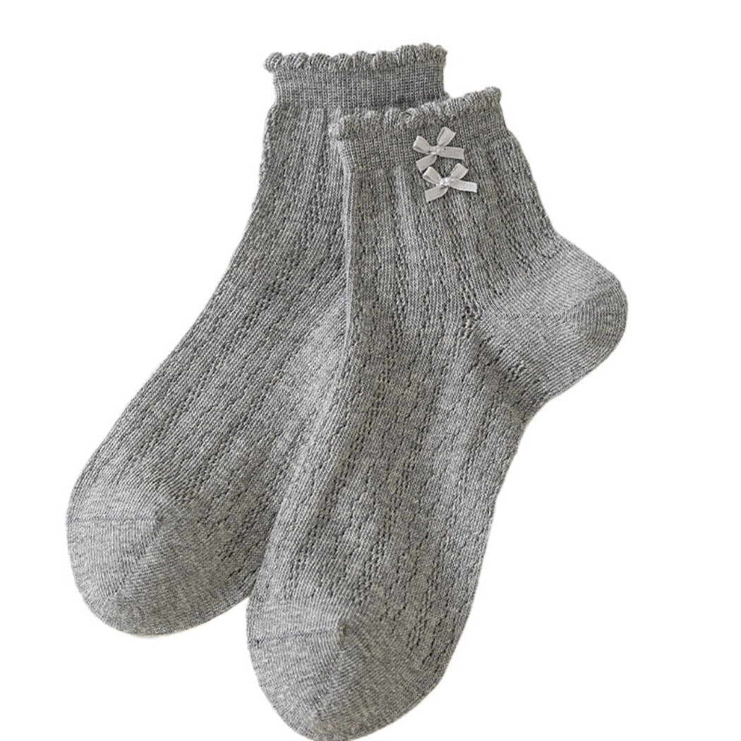 Rufia - Bow Mesh Ankle Socks For Summer – Light & Cute