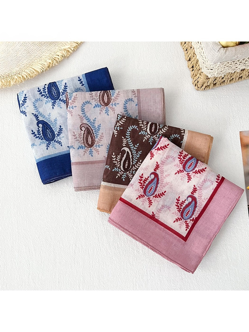 Scarvii - Decorative Paisley Motif Square Scarf