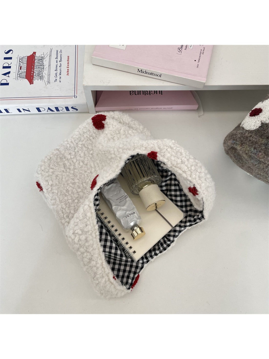 Cosbai - Plush Floral Mini Shoulder Bag