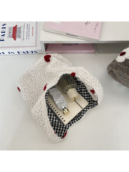 Cosbai - Plush Floral Mini Shoulder Bag