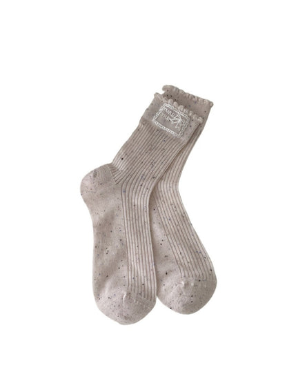 Rufia - Retro Simple Mid-Calf Socks - Sweet & Vintage