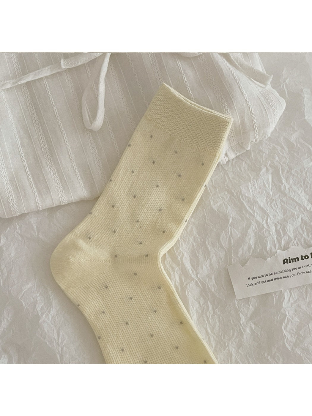 Rufia - Classic Dot Pattern Casual Crew Socks