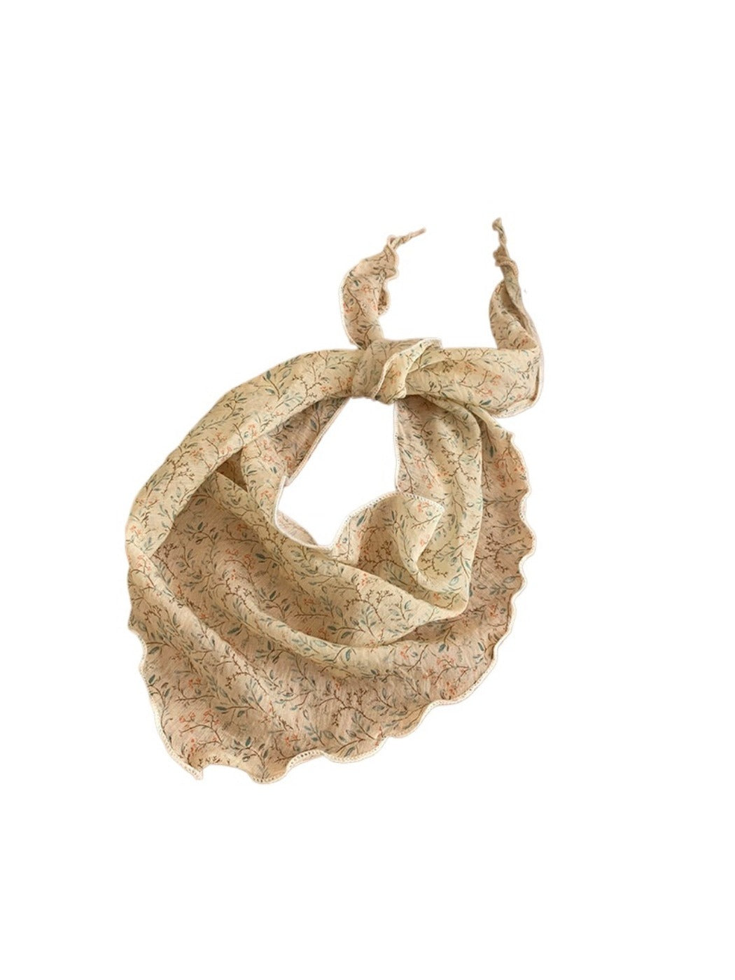 Scarvii - Fresh Style Floral Printed Triangle Scarf - Light & Airy