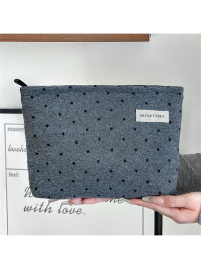 Cosbai - Polka Dot Felt Cosmetic Pouch