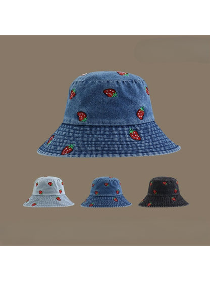 Haila - Playful Strawberry Stitch Bucket Hat