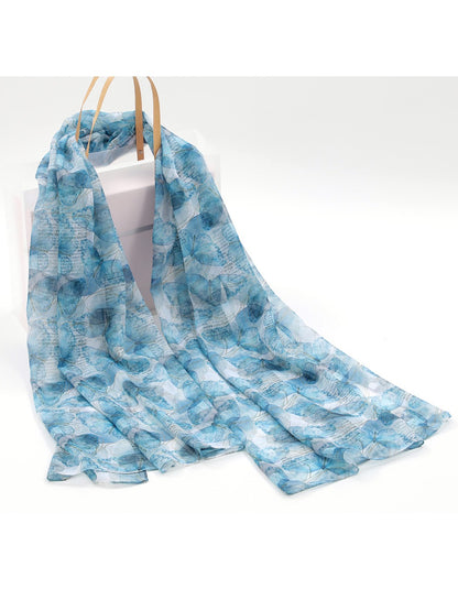 Scarvii - Blue Butterfly Print Scarf