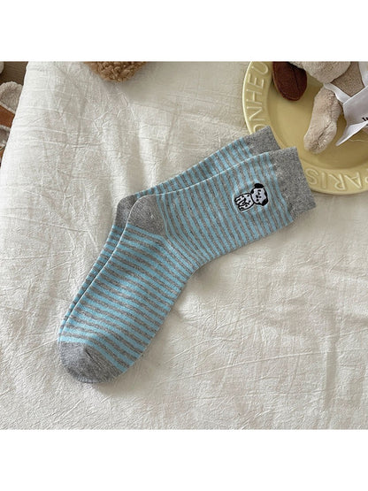 Rufia - Puppy Striped Crew Socks