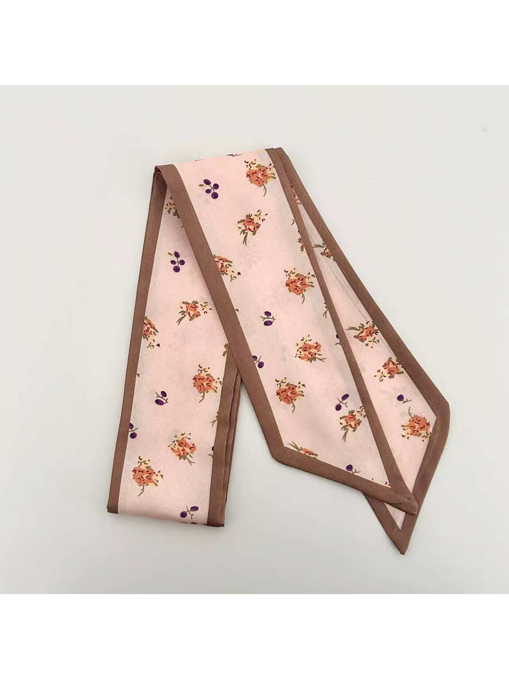 Scarvii Floral and Heart Print Skinny Scarf