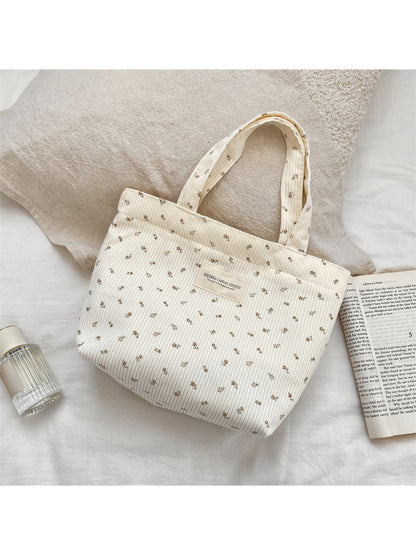 Cosbai - Floral Print Hand Tote Bag