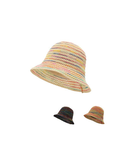 Haila - Rainbow Yarn Woven Summer Bucket Hat