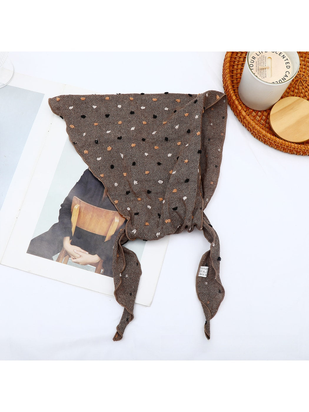 Scarvii - Polka Dot Edge Trim Triangle Bandana
