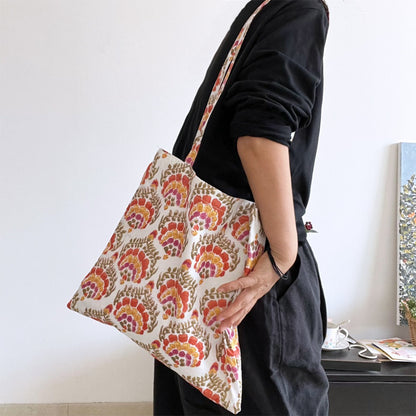 Floral Print Everyday Tote Bag detail view