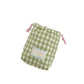 Cosbai - Gingham Padded Drawstring Pouch Bag