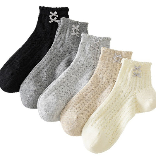 Rufia - Bow Mesh Ankle Socks For Summer – Light & Cute