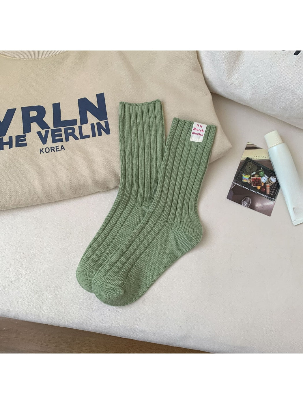 Rufia - Retro Ribbed Detail Crew Socks