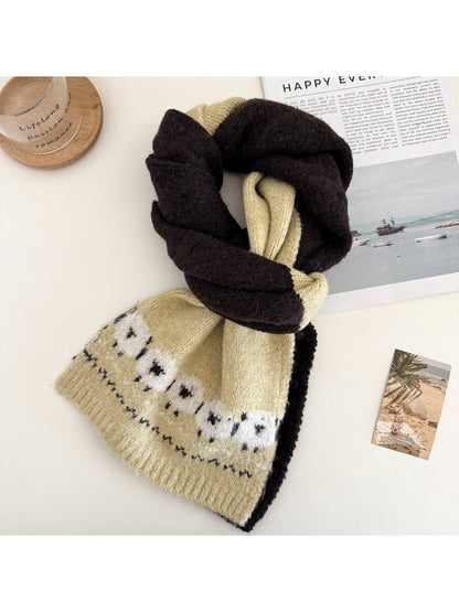 Scarvii - Sheep Motif Knit Scarf
