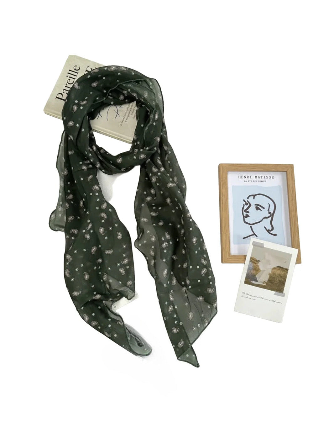 Scarvii - Classic Paisley Print Narrow Scarf