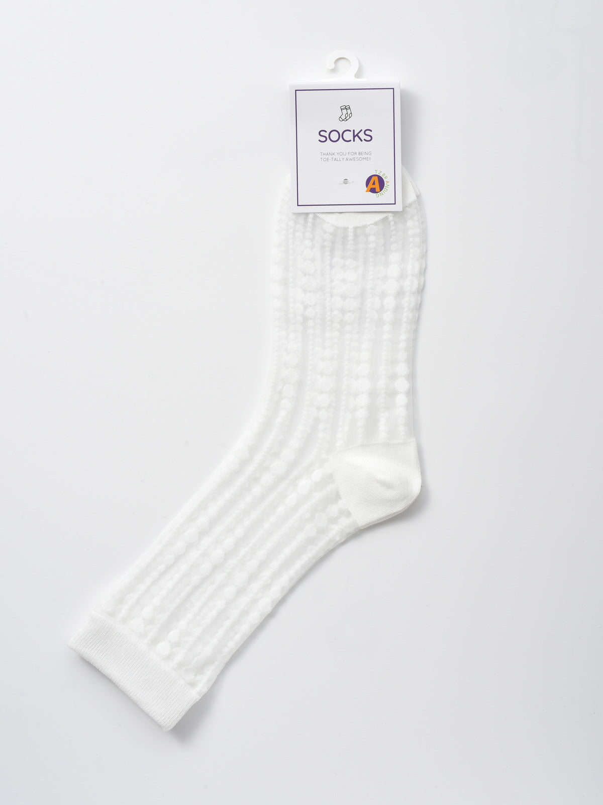 Rufia - Polka Dot & Striped Sheer Crew Socks