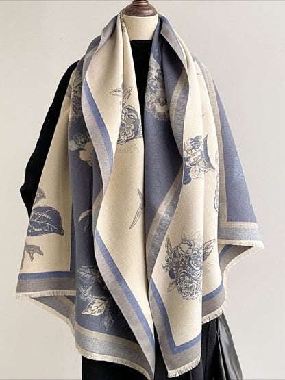 Scarvii - Vintage Floral Print Shawl & Scarf