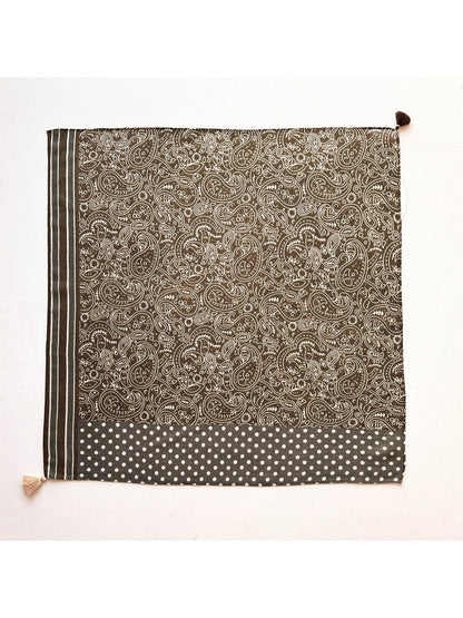 Scarvii - Retro Mixed Paisley Print Square Scarf