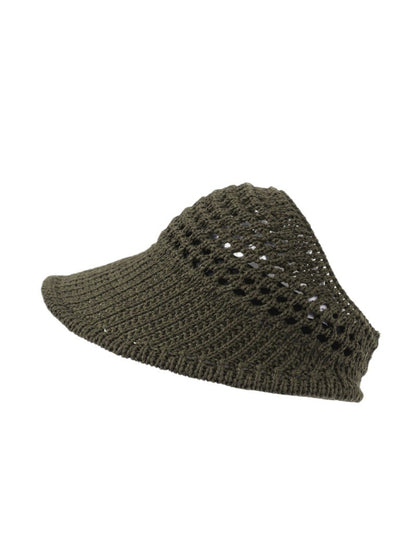 Haila open knit wide brim sun hat in beige displayed on a white background