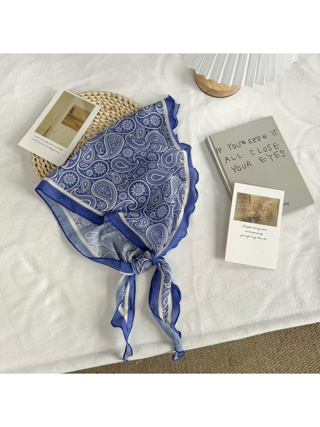 Scarvii - Paisley Print Triangle Bandana Scarf