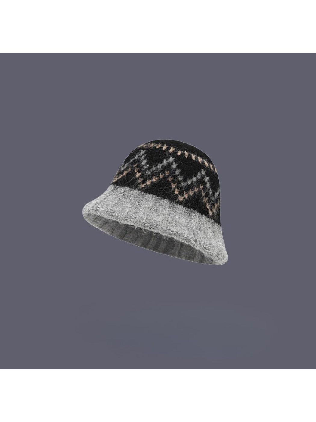 Haila - Chevron Pattern Knit Bucket Hat