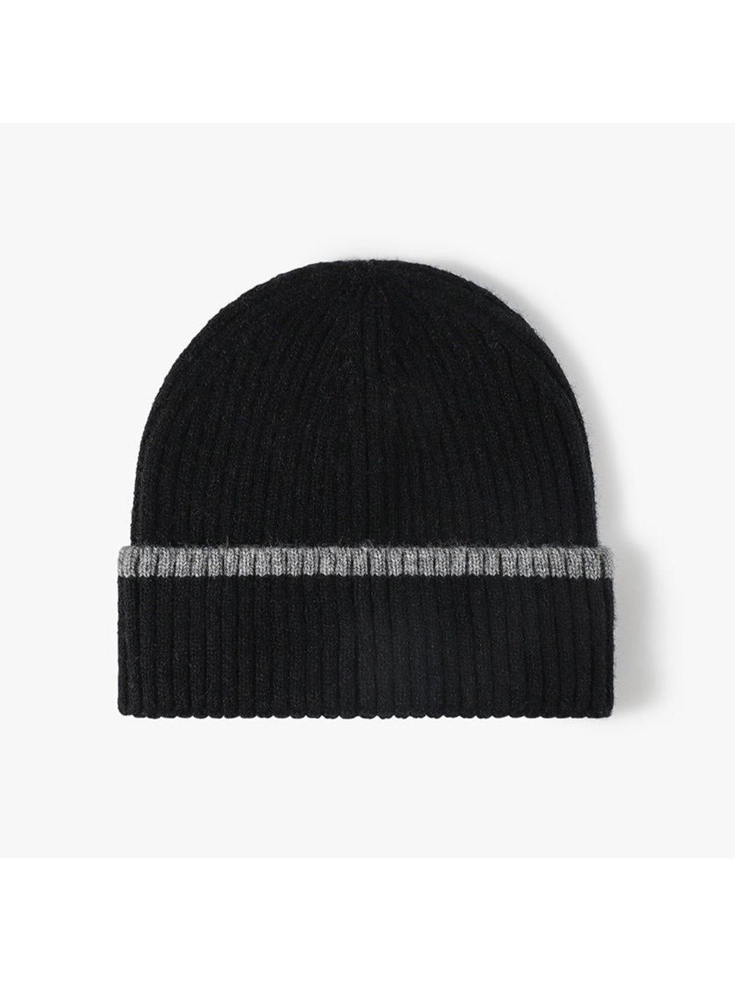 Haila - Contrast Stripe Ribbed Cuffed Knit Beanie