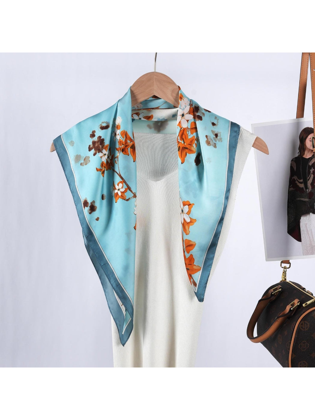 Scarvii - Spring Blossom Border Square Scarf